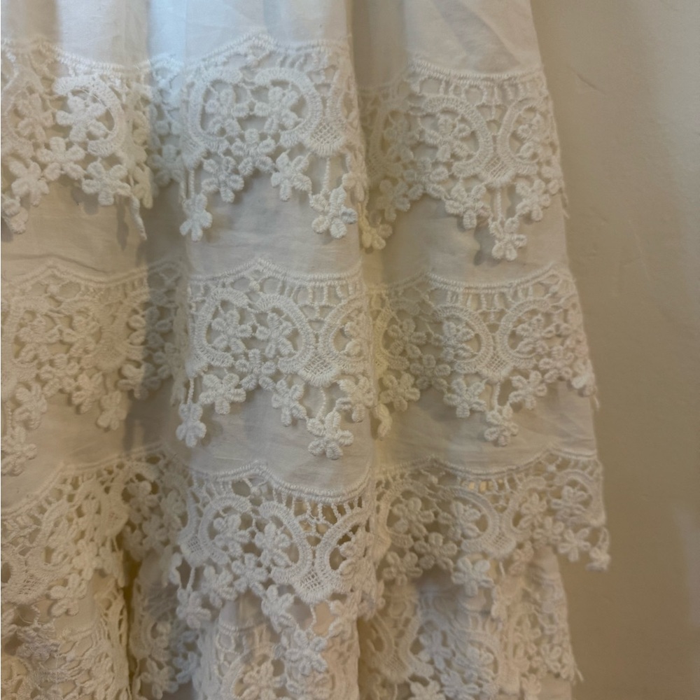 Lace Ruffle Maxi Dress in Ivory - Picture 2 of 11